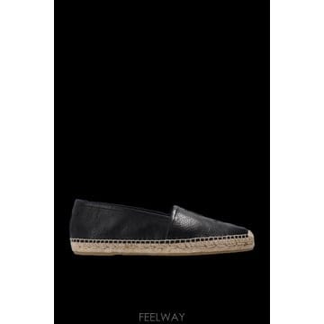 26SS 생로랑 블랙 레더 Monogram espadrilles 5096160AS001000 TP578081