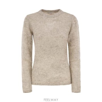 26FW 브루넬로 쿠치넬리 Crew 넥 모헤어 앤 울 blend 스웨터 with sequins MFA7901