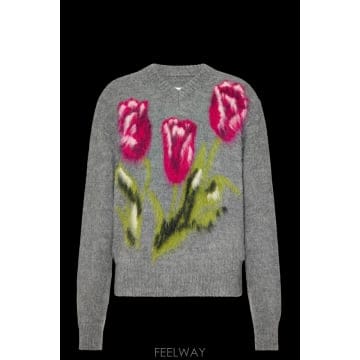 26FW 메종마르지엘라 울 스웨터 with floral motif S51HN0013M13322001J TP5
