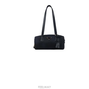 25SS 프라다 RE NYLON 앤 레더 미디움 탑 H앤LE 백 WITH PADLOCK 1BB127VODO2