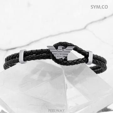알마니 EGS3237 더블 브레이드 남자가죽팔찌 e27