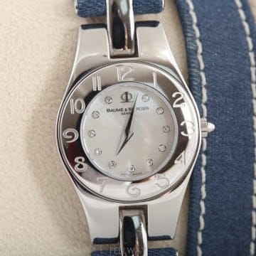 보메 메르시에 리니아 Baume & Mercier Linea 데님 밴드 쿼츠 Ref. 65305