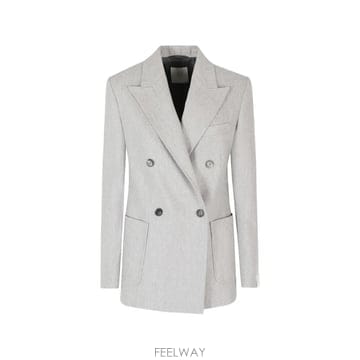 일레븐티 피크드 라펠 더블 브레스티드 블레이저