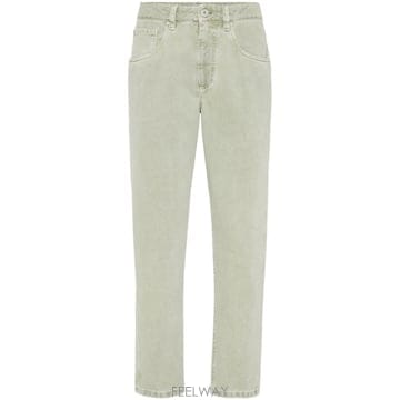 26 FW 브루넬로 쿠치넬리 로고 패치 테이퍼드 진 MB030P5847C8621 TP457821381