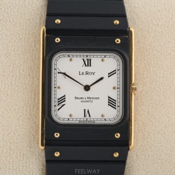 보메 메르시에 Baume & Mercier Le Roy 슬림 화이트 다이얼 쿼츠 워치