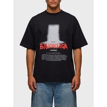 26FW 발렌시아가 반팔 티셔츠 850345 BLACK