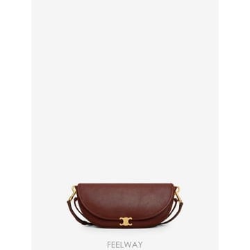 26FW 셀린느 가죽 트리옹프 하프문 숄더백 스몰 [M] L10373778 28BK