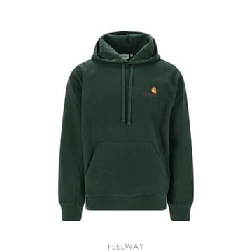 26FW 칼하트 WIP 후드 아메리칸 스크립트 스웨트셔츠 I028279 3T6XX Grey