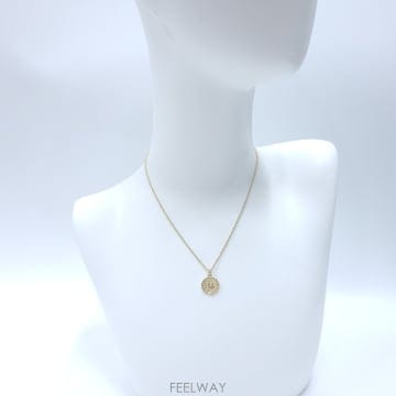 DIOR 디올 월계수 라운드 오블리크 로고 골드 목걸이 A955