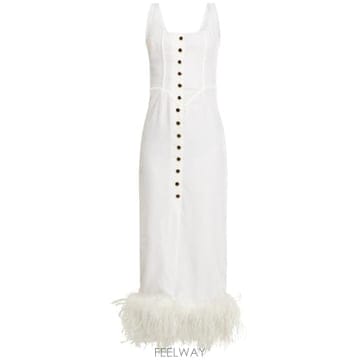 26 FW 알렉산드라리치 여성 페더 헴 롱 드레스 TP724687817