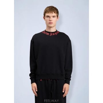 26 FW 팜앤젤스 남성 Neck Logo Sweatshirt pma0164033blk