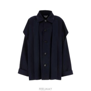 24SS 보테가 베네타 미드나이트 블루 울 블렌드 코트 781309V3OO04121 TP578188640