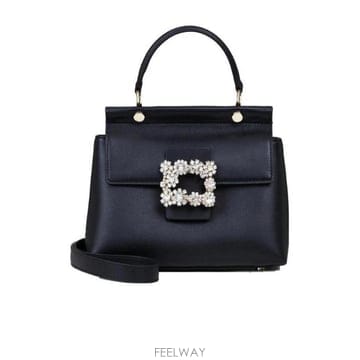 25SS 로저 비비에 로저 비비에   Sac Viv 카바스 부클 플라워 스트라스 미니 en Cuir, NOI