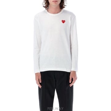 26FW 꼼데가르송 Comme des garcons Play red 하트 롱 sleeve t 셔츠 AXT11