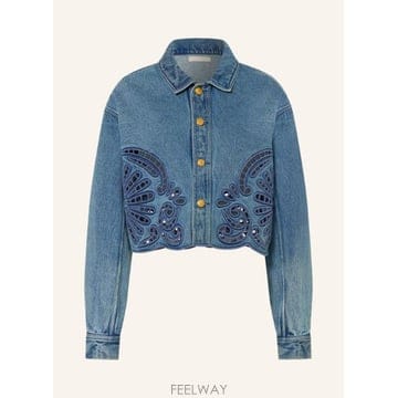 울라 존슨 BOBBI 데님 자켓 with Eyelet 레이스 100319719817000 TP58085554