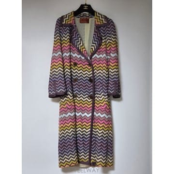 정가 200만원 이상! 미쏘니 MISSONI 멀티 컬러 니트 코트 (42)
