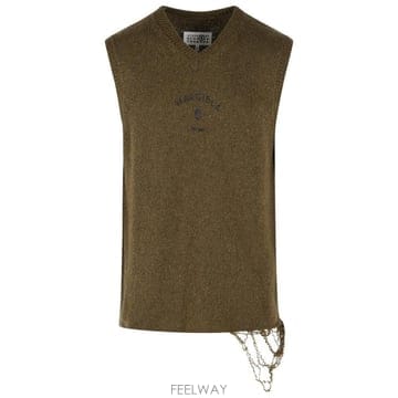 26FW MM6 메종마르지엘라 니트 베스트 SH0FB0026 M13283727S Green