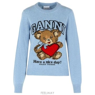 26SS 가니 그래픽 울 니트 A1070047646 Light Blue