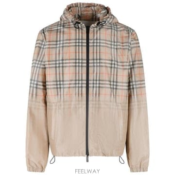 26SS 버버리 그라디언트 체크 후드 자켓 8118831B9368 Beige