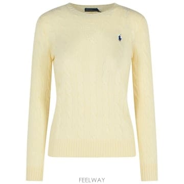 26FW 폴로 랄프로렌 폴로 자수 케이블 니트 스웨터 211971865001 Cream