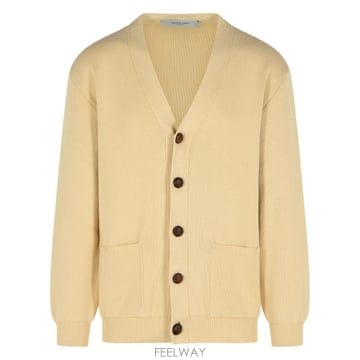 26FW 골든구스 코튼 니트 V넥 버튼 가디건 GMP00946 P00197255550 Beige