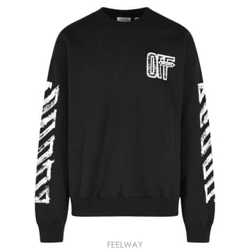 26FW 오프화이트 긴팔 티셔츠 44MBA054F26F007001 Black