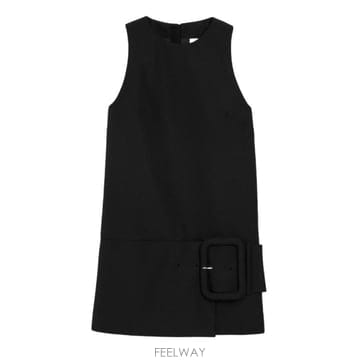 26SS 아미 뉴 울 벨티드 미니 드레스 FDR641WV0195 001 NOIR