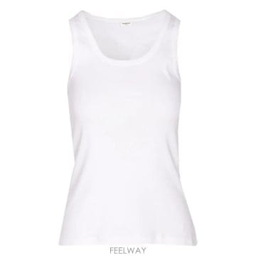 26FW 생로랑 민소매 티셔츠 824583YB2MH 9000 BIANCO