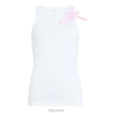 26SS 파투 오가닉 코튼 매듭 스트랩 탱크탑 JE2129994 001W WHITE