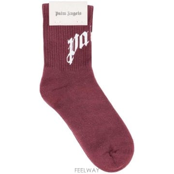 26FW 팜앤젤스 반팔 티셔츠 PWRA00BF25FAB001 2803 BURGUNDY OFF WHITE