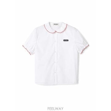 26FW 미우미우 러플 포플린 셔츠 러플 포플린 셔츠 MK2038SOOO197F F03DU