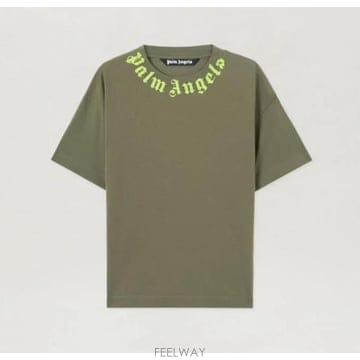 26SS 팜앤젤스 반팔 티셔츠 PMAA109S26JER008 5614 MILITARY GREEN LIME