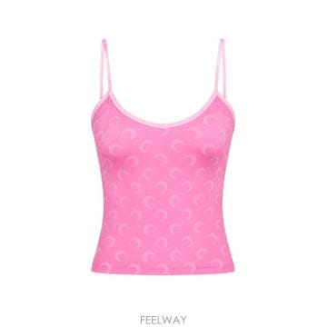 26FW 마린세르 문 프린트 저지 스트랩 탑 WTO508ACJER0001 PK30 PINK