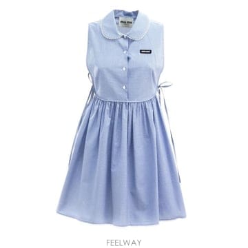26SS 미우미우 미디 원피스 MF6203SOOO187G F0AZ1 BIANCO AZZURRO