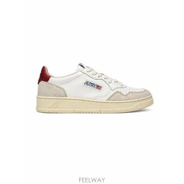 26FW 오트리 메달리스트 로우 스니커즈 AULMLS 43 LEAT SUEDE WHT RED