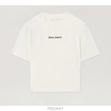26SS 팜앤젤스 반팔 티셔츠 PWAA077S26JER001 0310 OFF WHITE BLACK