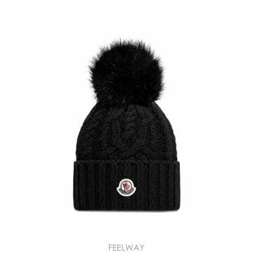 26FW 몽클레어 폼폼 울 캐시미어 블렌드 비니 L20933B00041M4506 999 BLACK