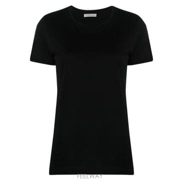 26SS 몽클레어 로고 패치 코튼 저지 티셔츠 L10938C73200V8058 999 BLACK