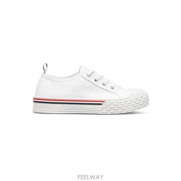 26SS 톰브라운 캔버스 컬리지에이트 로우탑 트레이너 FFD125AF0102 100 WHITE