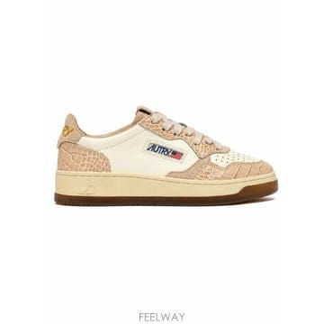 26FW 오트리 메달리스트 로우 레더 스니커즈 AULWCZ 01 LEAT COPRINT MRSH IVORY