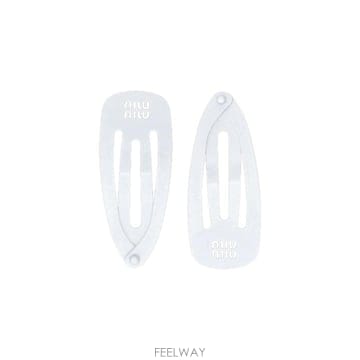 미우미우 로고 메탈 헤어 핀