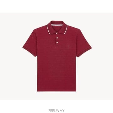26SS 생로랑 폴로 티셔츠 862976Y37ZE 6190 BORDEAUX NATUREL