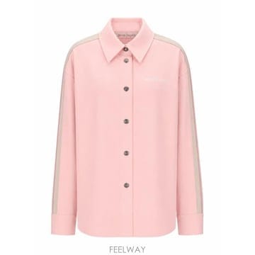 팜엔젤스 클래식 로고 버튼업 토널 트랙 셔츠 핑크
