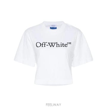 25FW 오프화이트 반팔 티셔츠 OWAA090C99JER004 0110 WHITE BLACK