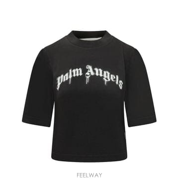 26SS 팜앤젤스 반팔 티셔츠 PWAA079S26JER004 1003 BLACK OFF WHITE