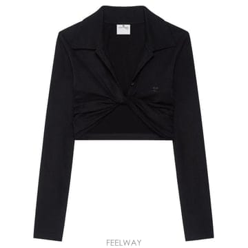 25SS 쿠레쥬 긴팔 티셔츠 225JPO048JS0193 9999 BLACK