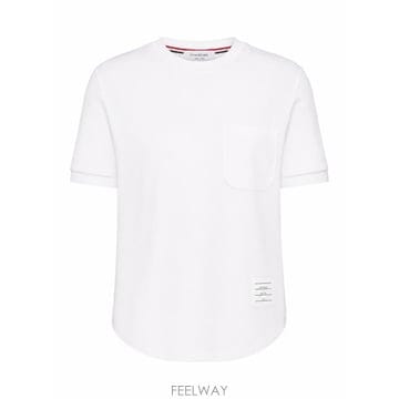 26SS 톰브라운 코튼 밀라노 포켓 티셔츠 FJS223AJ0055 100 WHITE