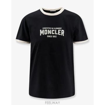 26SS 몽클레어 플록 로고 저지 티셔츠 L10938C0003189AUO P90 DARK GREY