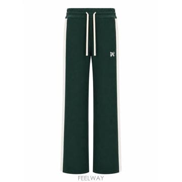 26FW 팜앤젤스 스트레이트 팬츠 PWCH028F25FAB001 5203 DARK GREEN OFF WHIT
