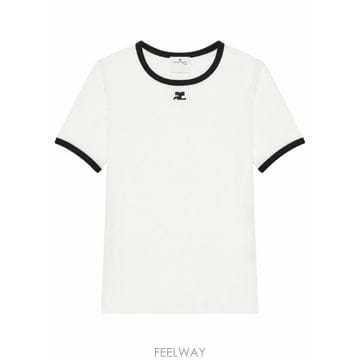 COURREGES 26FW ������ ���� Ƽ���� VESJTS017JS0070 0098 HERITAGE WHITE BLACK26FW ������ ���� Ƽ���� VESJTS017JS0070 0098 HERITAGE 